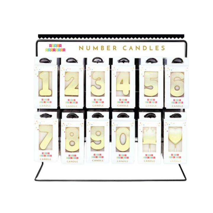 Gold Ombre 0-9 Number Metallic Candle