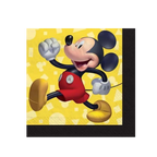 Yellow cartoon beverage napkin featuring Mickey Mouse for birthday theme from Parte Haus party supply store in Bethesda MD
