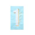 Blue milestone napkin with gold accents and large number one for first birthday from Parte Haus party supply store in Bethesda MD.