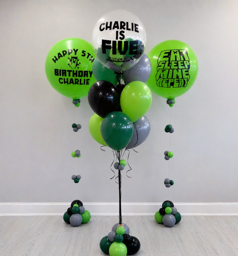 Minecraft Themed Birthday Balloon Bundle