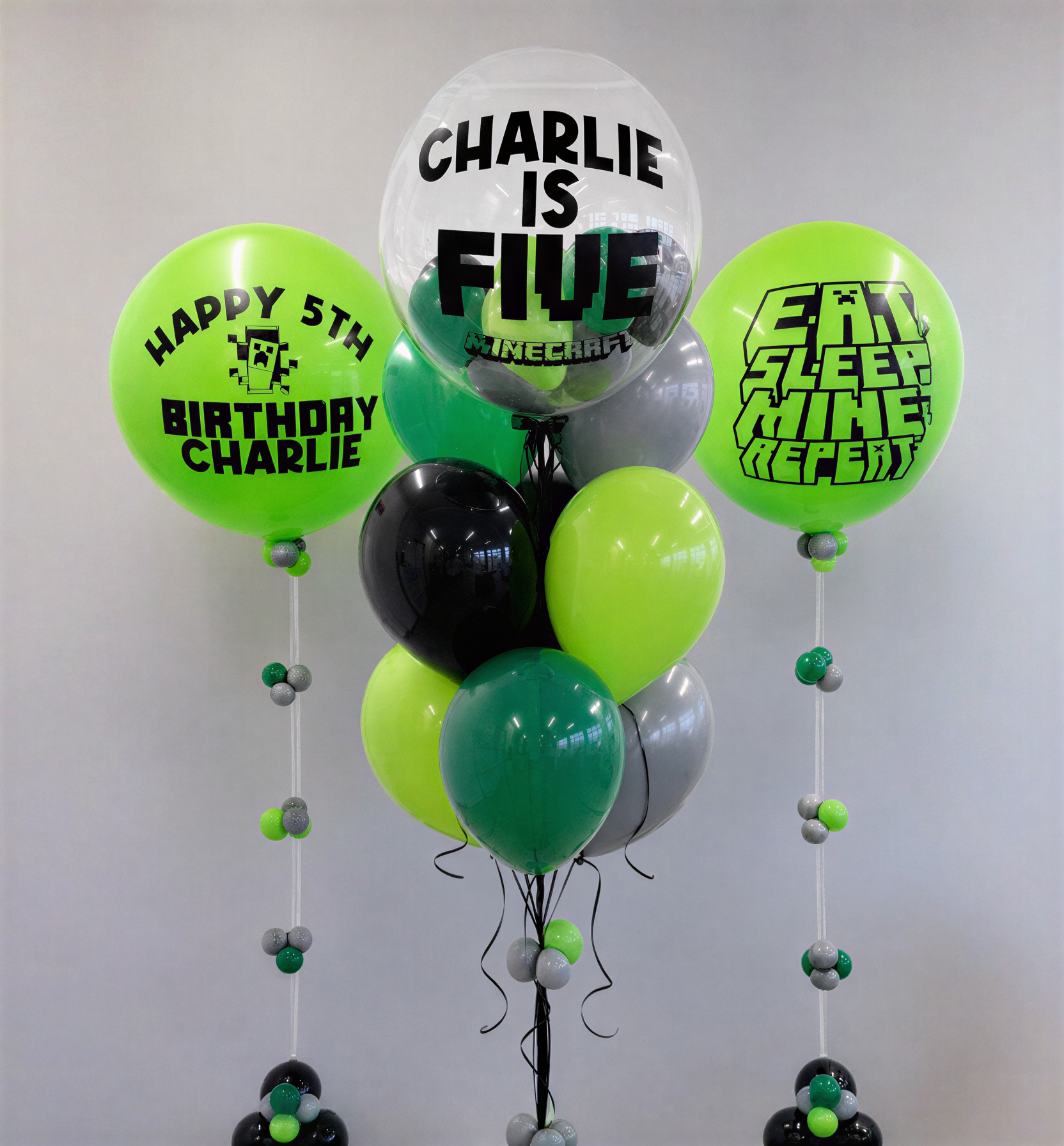 Minecraft Themed Birthday Balloon Bundle