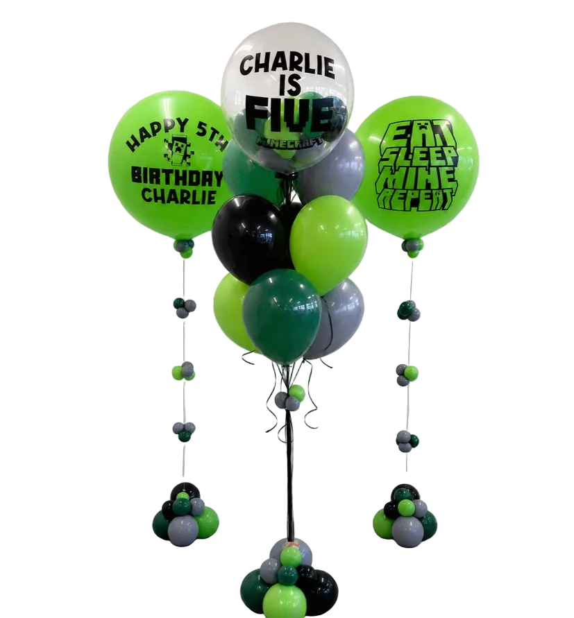 Minecraft Themed Birthday Balloon Bundle