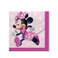 Pink Minnie Mouse beverage napkin with polka dots for kids birthday theme from Parte Haus party supply store in Bethesda MD.