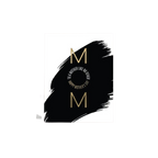 Black and white Mother’s Day greeting card with gold MOM and modern brushstroke from Parte Haus party supply store in Bethesda MD