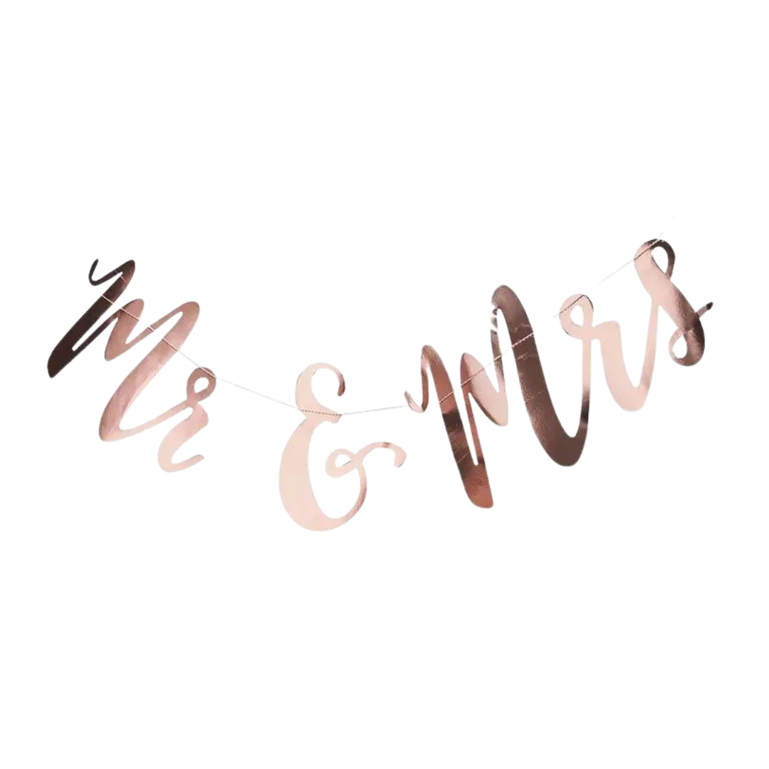 Rose Gold "Mr & Mrs" Wedding Banner
