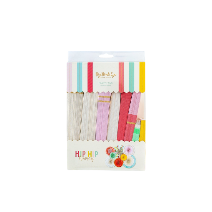 Multi Colored Hip Hip Hooray Party Fans Backdrop
