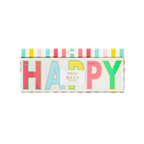 Multicolor happy birthday banner with bold letters for birthday theme from Parte Haus party supply store in Bethesda MD