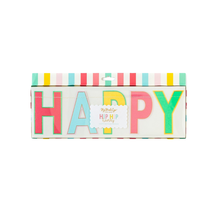 Multicolor Hip Hip Hooray "Happy Birthday" Banner