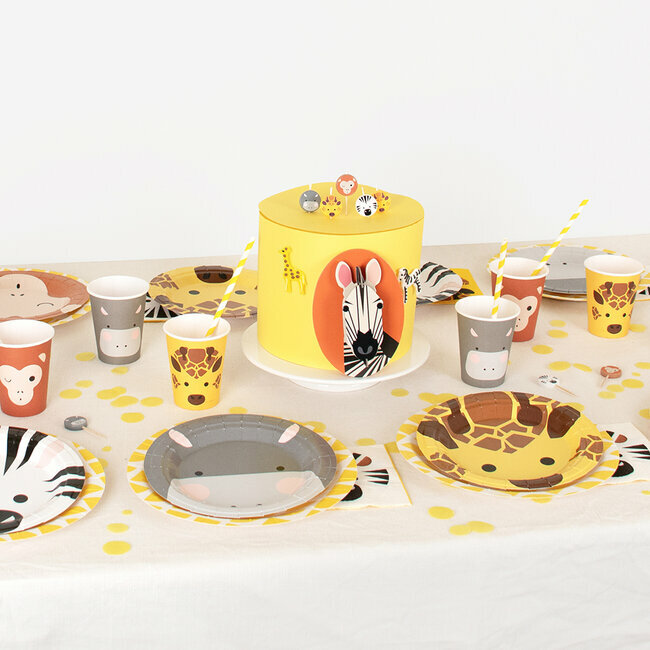 Multicolored Safari Animals Cups