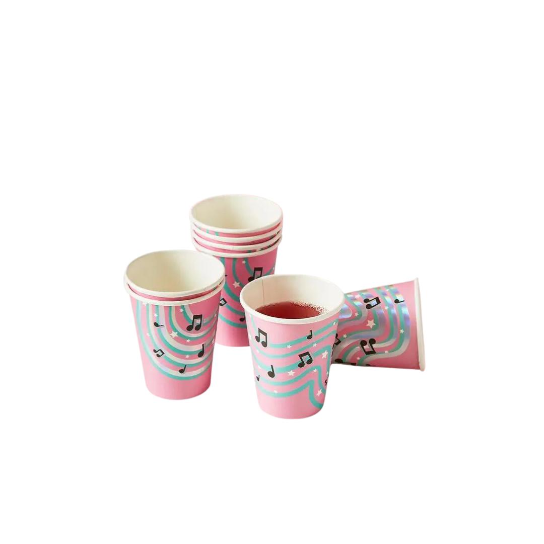 Pink Musical Notes Cups