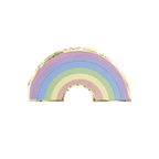 pastel rainbow napkin shaped like a rainbow for birthday from Parte Haus party supply store in Bethesda MD