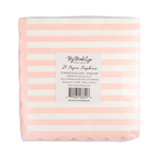 Pink Striped Scalloped Cocktail Napkins
