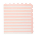 Pink Striped Scalloped Cocktail Napkins