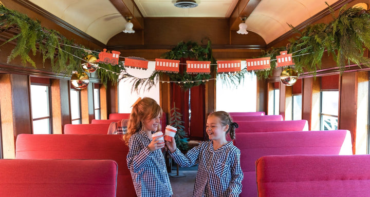 Red and Gold North Pole Express Train & Bell Banner Set