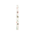 White Christmas wrapping paper roll featuring festive Santa and tree designs holiday decor from Parte Haus party supply store in Bethesda Maryland