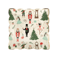 Red and green Nutcracker square plate with ballet and Christmas characters from Parte Haus party supply store in Bethesda MD