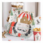 Red and gold nutcracker plate with Christmas theme from Parte Haus party supply store in Bethesda Maryland