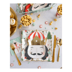 Colorful nutcracker plate with gold crown Christmas holiday decor from Parte Haus party supply store in Bethesda MD
