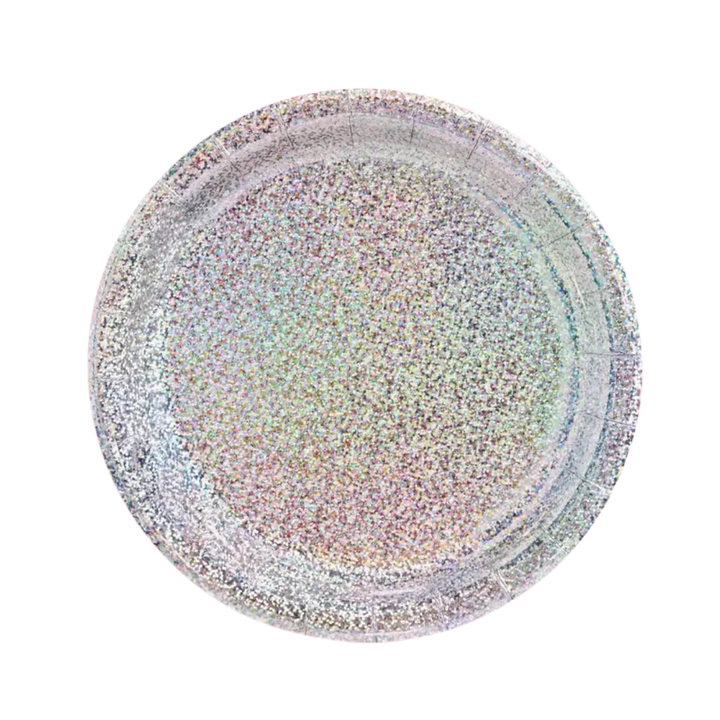 Silver Holographic Large Dinner Plates