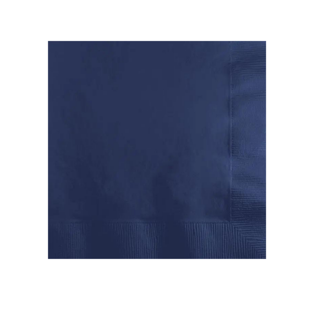 Navy lunch napkins solid blue square classic design for events from Parte Haus party supply store in Bethesda MD.