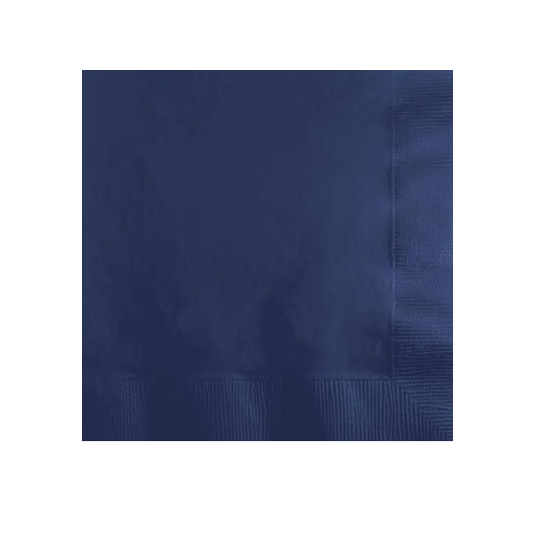 Navy lunch napkins solid blue square classic design for events from Parte Haus party supply store in Bethesda MD.