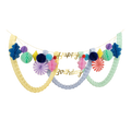 Multicolor birthday banner with honeycomb decorations for birthday theme from Parte Haus party supply store in Bethesda Maryland