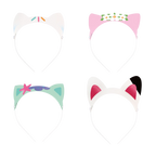 Colorful cat ear headbands with fun designs for kids birthday from Parte Haus party supply store in Bethesda MD