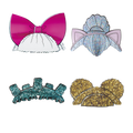 Pink white blue and gold glitter hair accessory pins novelty decoration from Parte Haus party supply store in Bethesda MD
