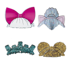 Pink white blue and gold glitter hair accessory pins novelty decoration from Parte Haus party supply store in Bethesda MD