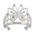 Silver butterfly tiara with colorful gems princess birthday from Parte Haus party supply store in Bethesda Maryland.