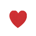 Red heart shaped napkin for Valentine's Day from Parte Haus party supply store in Bethesda Maryland