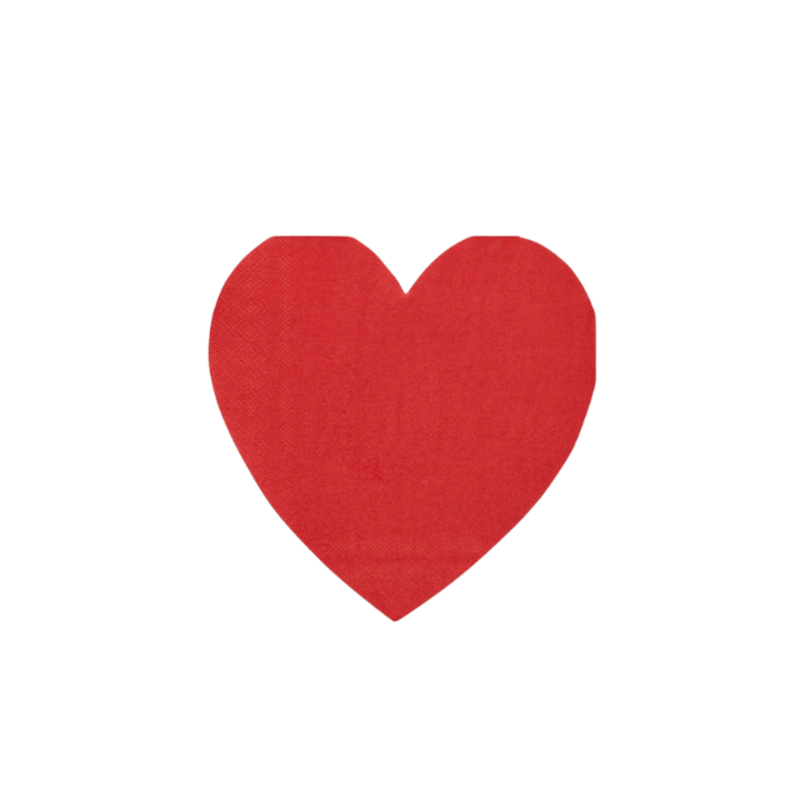 Red heart shaped napkin for Valentine's Day from Parte Haus party supply store in Bethesda Maryland