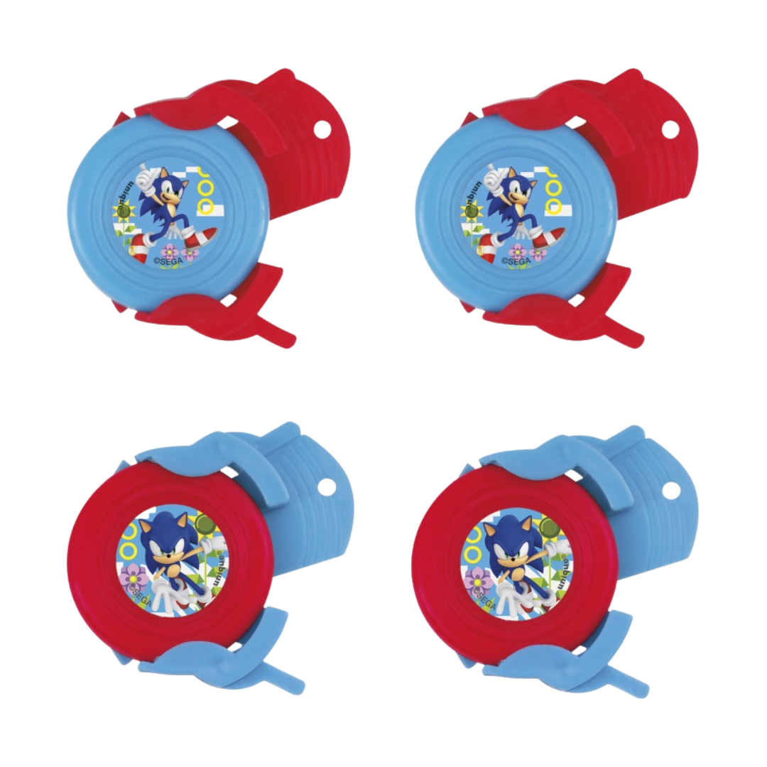 Red and blue Sonic the Hedgehog blowouts for birthday theme from Parte Haus party supply store in Bethesda MD