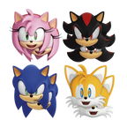 Multicolor character masks featuring Sonic Amy Shadow Tails themed for kids from Parte Haus party supply store in Bethesda Maryland