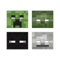 Green and black pixelated character face masks for gaming birthday theme from Parte Haus party supply store in Bethesda MD