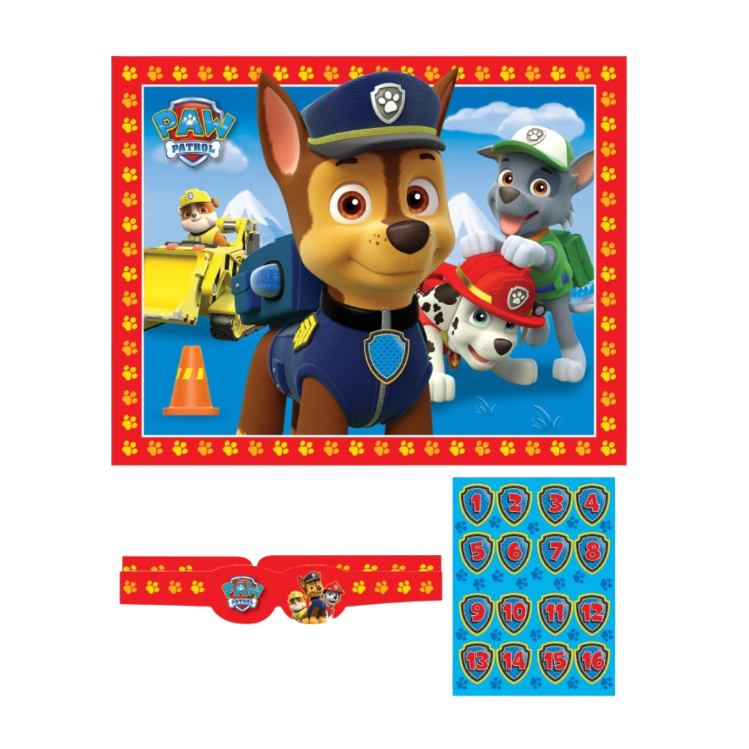 Red Paw Patrol game set with characters and stickers kids birthday theme from Parte Haus party supply store in Bethesda MD