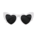 White glitter heart sunglasses with black lenses for bachelorette from Parte Haus party supply store in Bethesda MD