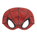 Red superhero paper mask with black web lines for kids birthday from Parte Haus party supply store in Bethesda MD