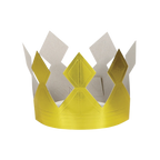 Gold paper crown with diamond shapes for birthday celebration from Parte Haus party supply store in Bethesda MD.