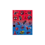 Red and blue Spider-Man sticker sheet with comic characters superhero theme from Parte Haus party supply store in Bethesda MD
