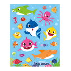 Multicolor Baby Shark sticker sheet with sea animals for birthday or kids theme from Parte Haus party supply store in Bethesda MD