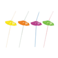 Yellow orange purple green umbrella straws tropical theme from Parte Haus party supply store in Bethesda MD