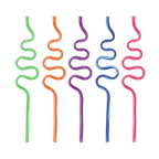 Colorful curly plastic straws fun favor for birthday from Parte Haus party supply store in Bethesda Maryland.