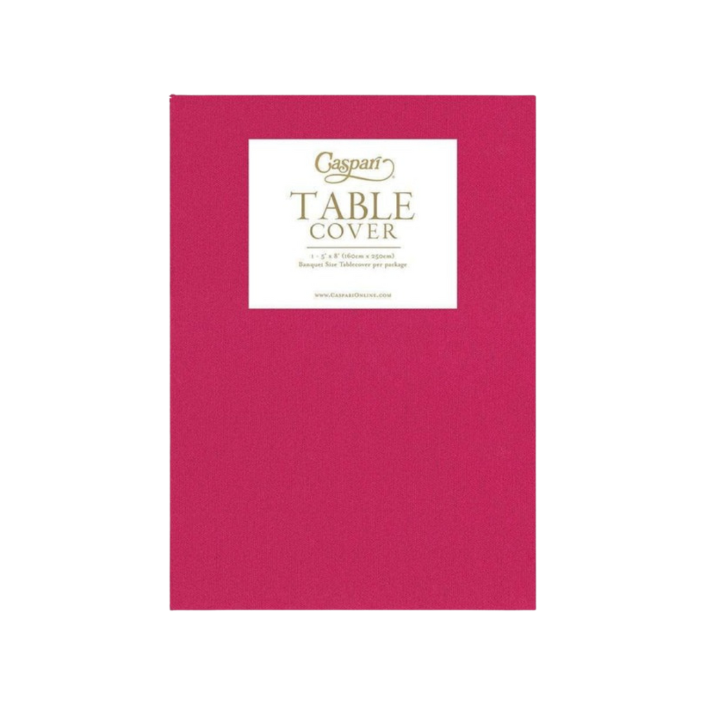 Pink table cover rectangular elegant for celebrations from Parte Haus party supply store in Bethesda MD.