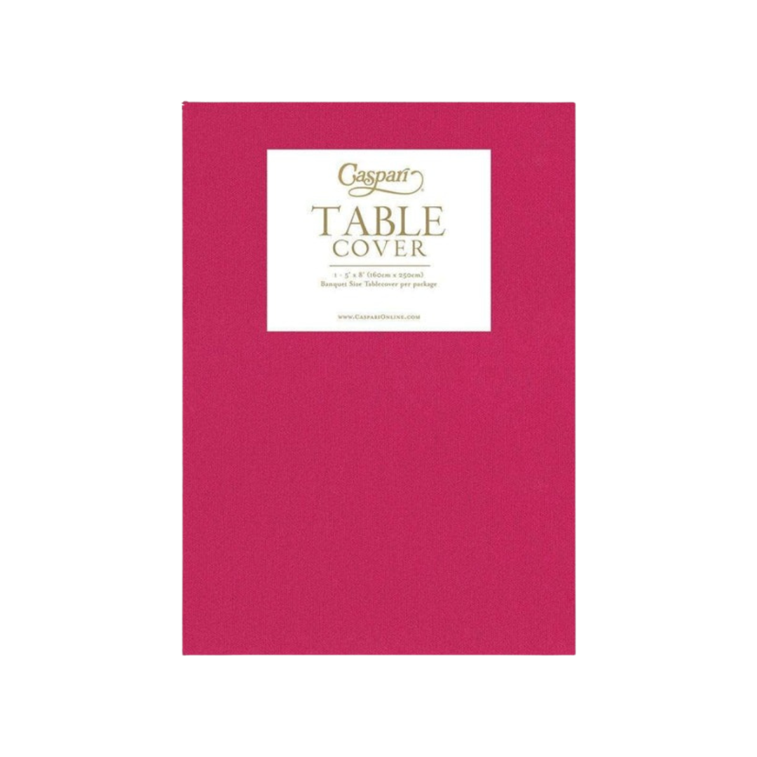 Pink table cover rectangular elegant for celebrations from Parte Haus party supply store in Bethesda MD.