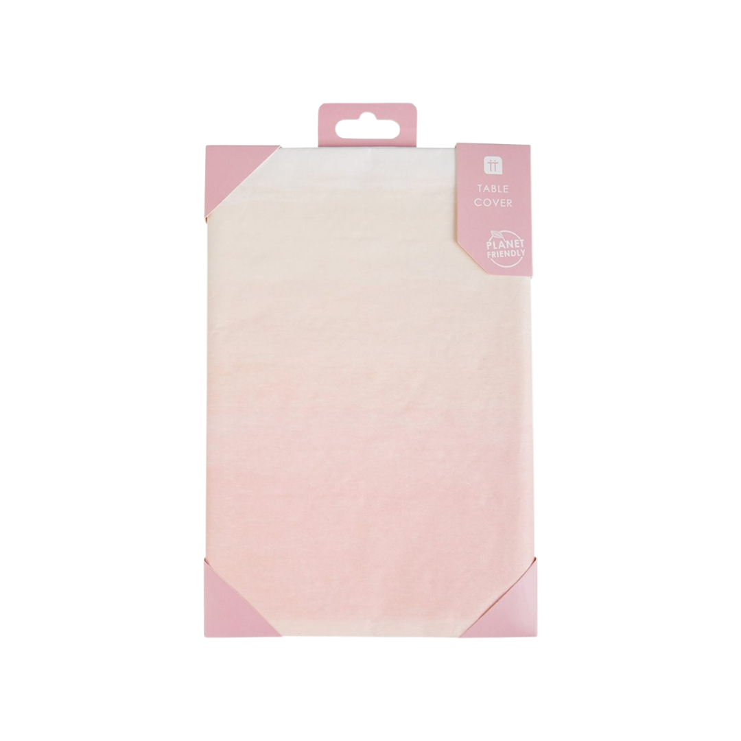 Pink table cover in retail package for birthday decor from Parte Haus party supply store in Bethesda MD