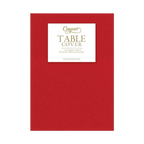 Red table cover solid color perfect for celebrations from Parte Haus party supply store in Bethesda Maryland