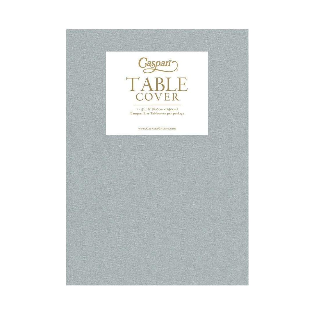 Silver table cover banquet size from Parte Haus party supply store in Bethesda Maryland