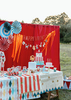 Red and Cream Stars and Stripes Tablecloth