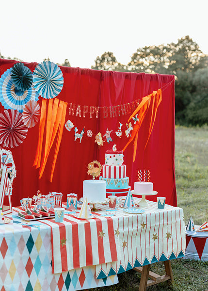 Red and Cream Stars and Stripes Tablecloth